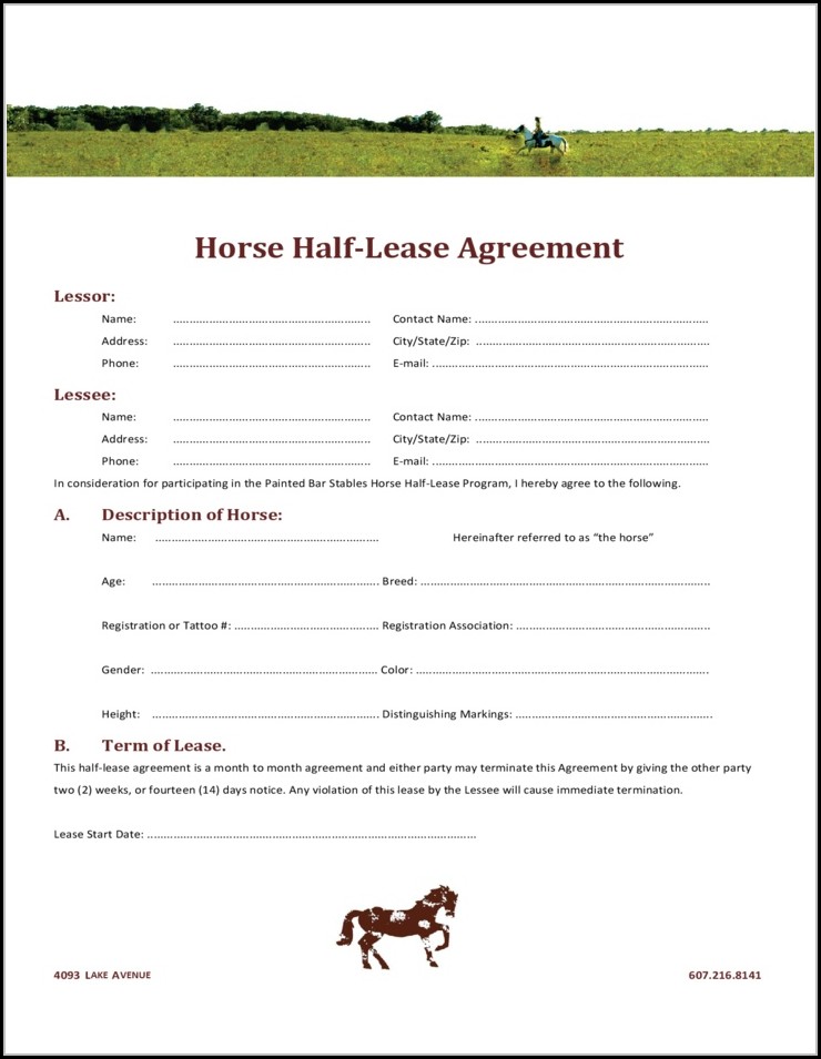 Free Horse Lease Agreement Form Resume Examples Kpw1g6p8yz Free Horse Lease Agreement Form