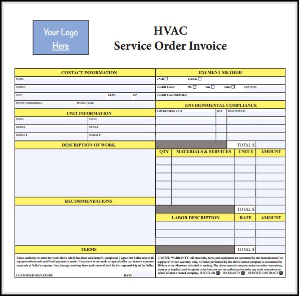 Free Hvac Work Order Template Free Hvac Work Order Template
