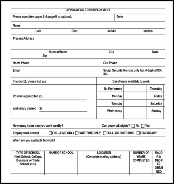 Free Job Application Template Word Document Free Job Application Template Word Document