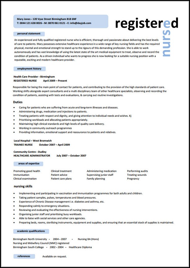 Free Nursing Resume Template Word Free Nursing Resume Template Word