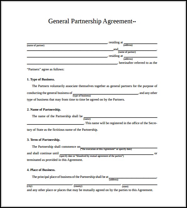 Free Partnership Agreement Form Pdf Free Partnership Agreement Form Pdf