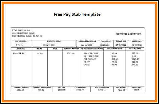 Free Paycheck Stubs Template Downloads Free Paycheck Stubs Template Downloads