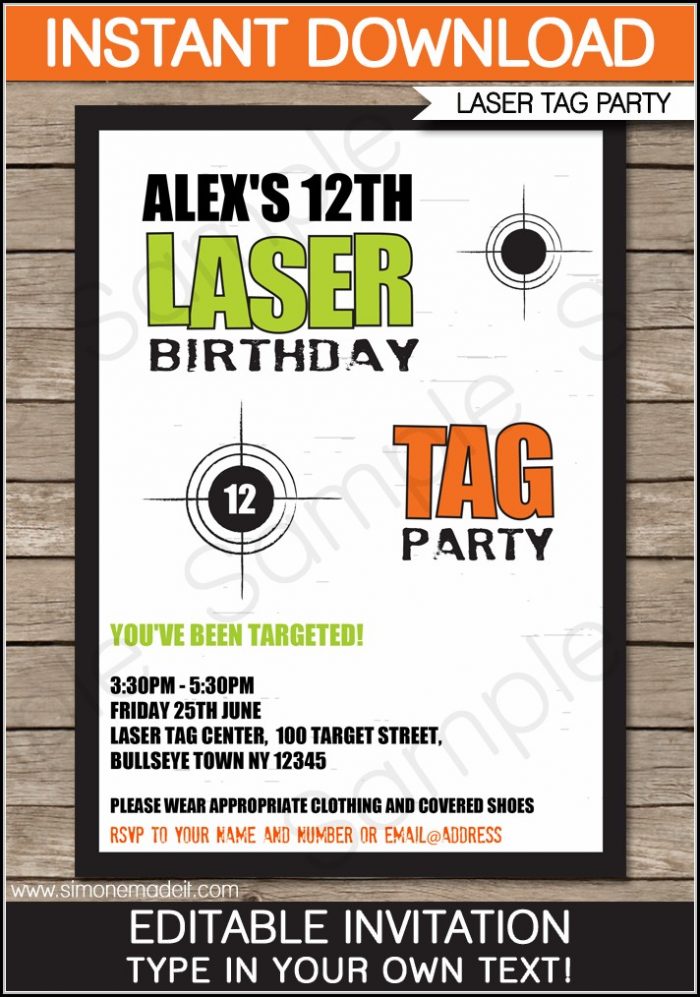 Free Printable Laser Tag Invitation Template Free Printable Laser Tag Invitation Template