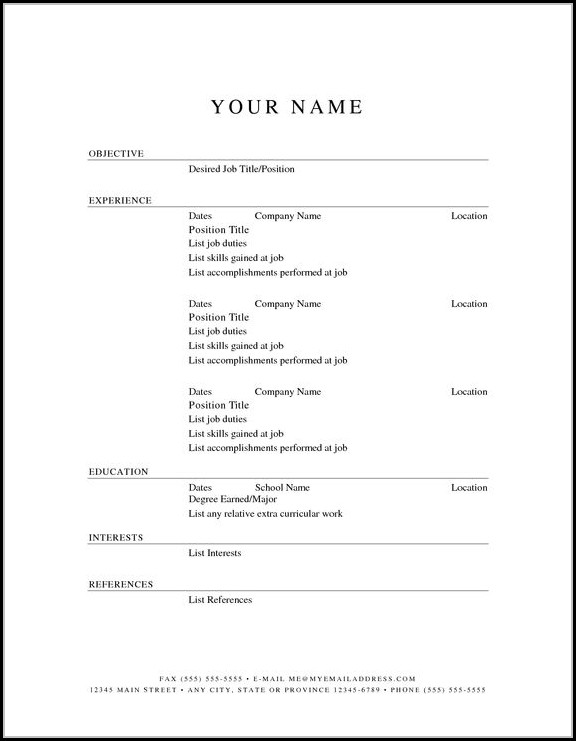 Free Printable Resume Templates Online Free Printable Resume Templates Online