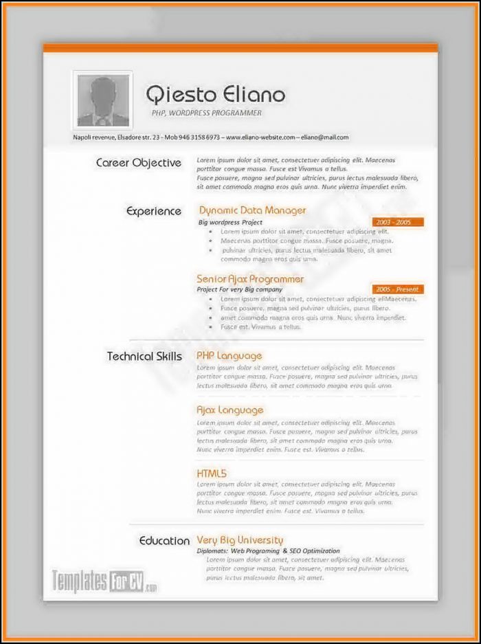 Free Resume Templates Word With Photo Free Resume Templates Word With Photo