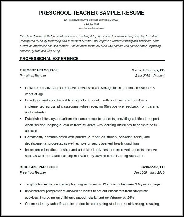 Free Teacher Resume Templates Microsoft Word Free Teacher Resume Templates Microsoft Word