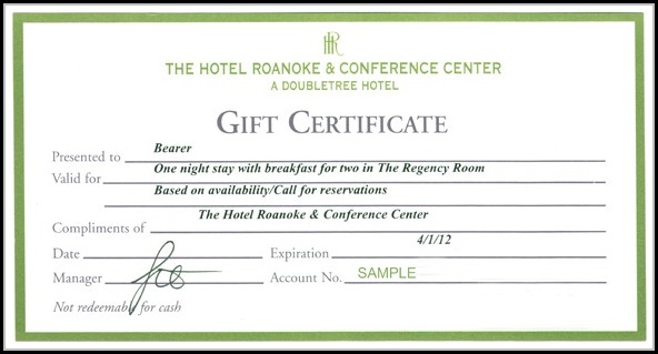 Hotel Gift Certificate Template Free Hotel Gift Certificate Template Free