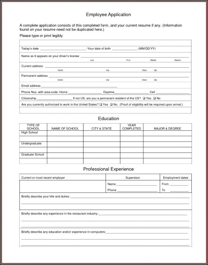 Job Application Form Template Word Format Uk Job Application Form Template Word Format Uk
