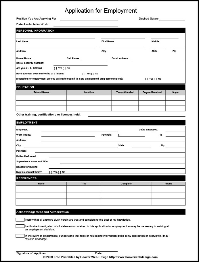 Job Application Form Template Word Job Application Form Template Word