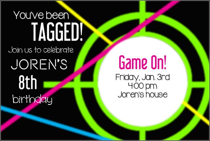 Laser Tag Invitation Template Free Laser Tag Invitation Template Free