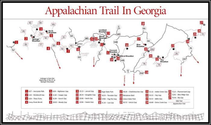 Map Of Appalachian Trail In Georgia Map Of Appalachian Trail In Georgia