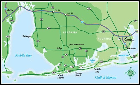 Map Of Gulf Shores Alabama Map Of Gulf Shores Alabama