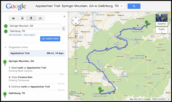 Map Of The Appalachian Trail In Georgia Map Of The Appalachian Trail In Georgia