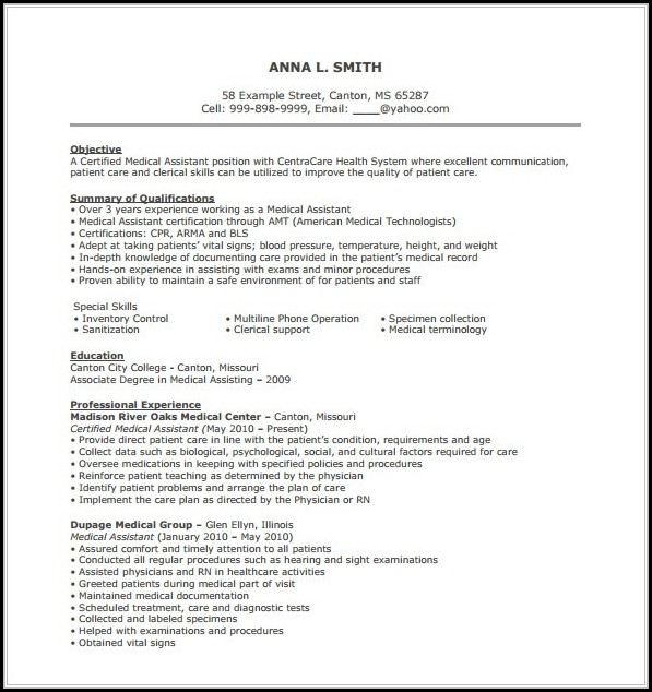 Medical Assistant Resume Template Word Medical Assistant Resume Template Word