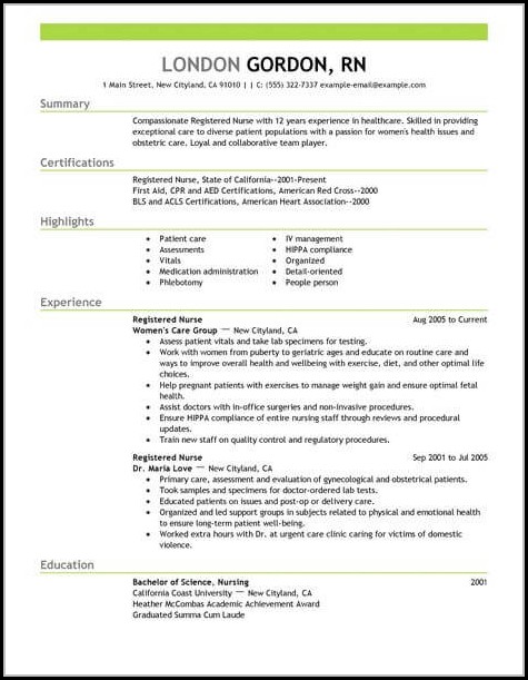 Nurse Resume Template Word Nurse Resume Template Word