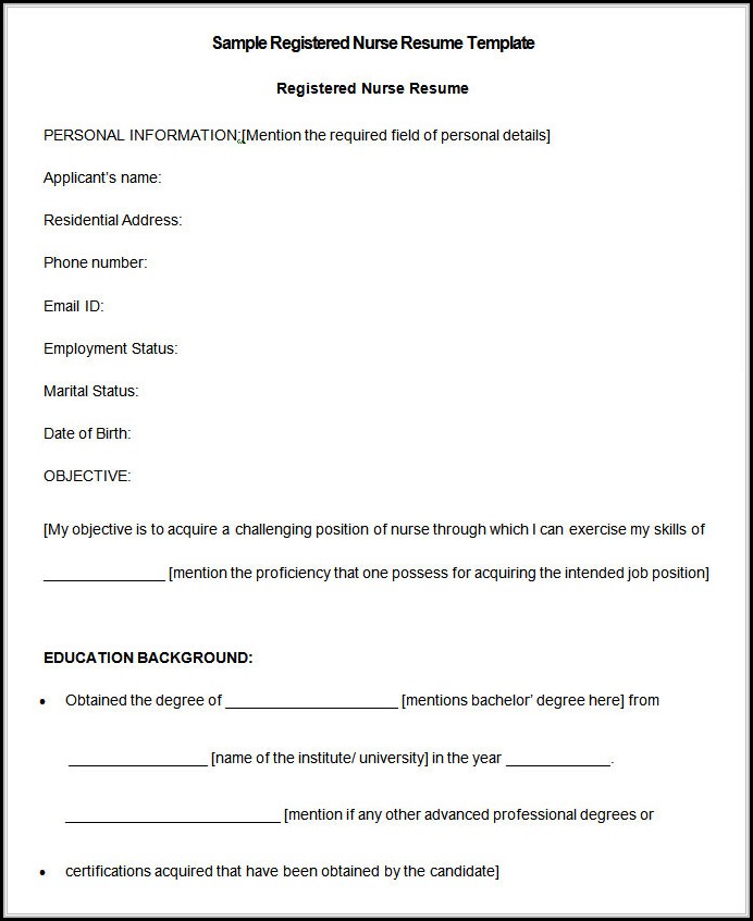 Nursing Resume Format Free Download Nursing Resume Format Free Download
