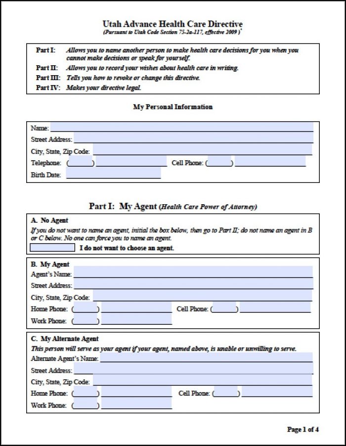 Power Of Attorney Form Utah Medical Power Of Attorney Form Utah Medical