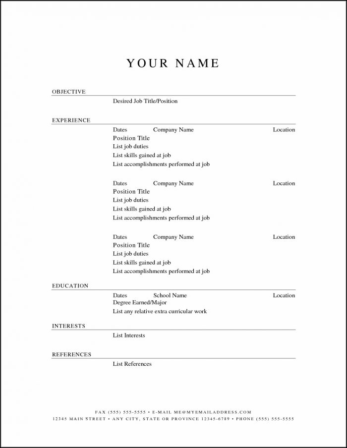 Printable Resume Templates Printable Resume Templates