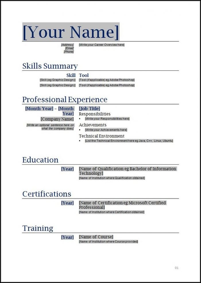 Printable Resume Templates Word Printable Resume Templates Word