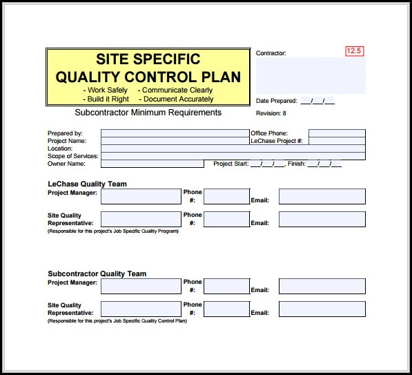 Quality Control Plan Template Free 1 Resume Examples Quality Control Plan Template Free