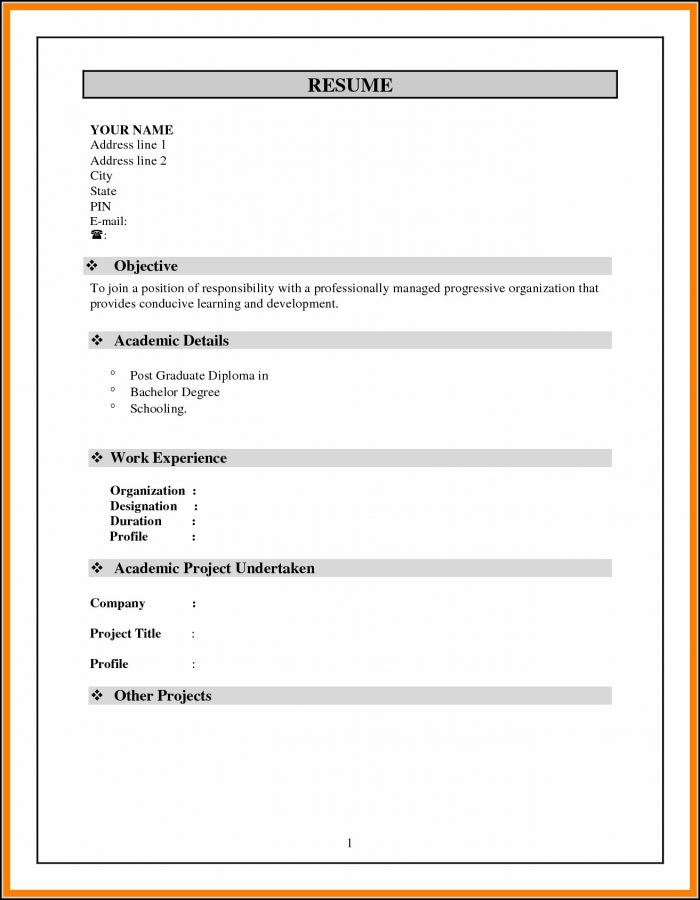 Resume Format Free Download In Ms Word 2007 For Freshers Resume Format Free Download In Ms Word 2007 For Freshers