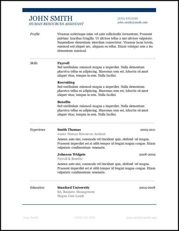 Resume Templates For Microsoft Word Download Resume Templates For Microsoft Word Download