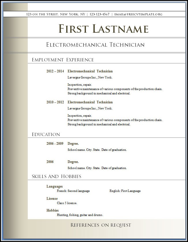 Resume Templates Free Download Pdf Resume Templates Free Download Pdf