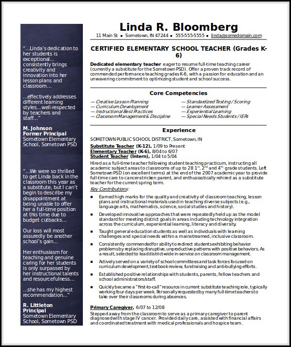 Teacher Resume Template Free Download Teacher Resume Template Free Download