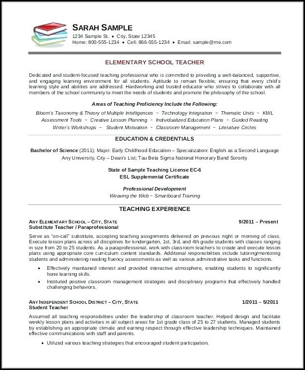 Teacher Resume Template Word Free Teacher Resume Template Word Free
