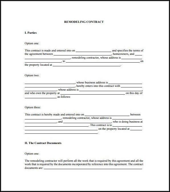 Bathroom Remodeling Contract Template Bathroom Remodeling Contract Template
