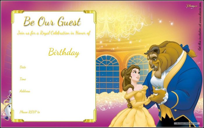 Beauty And The Beast Invitation Template Free Beauty And The Beast Invitation Template Free
