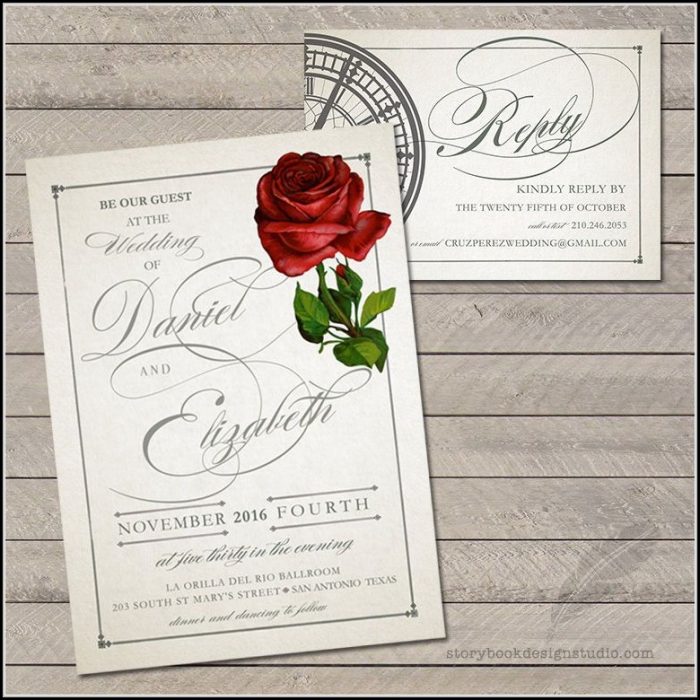 Beauty And The Beast Wedding Invitation Template Beauty And The Beast Wedding Invitation Template