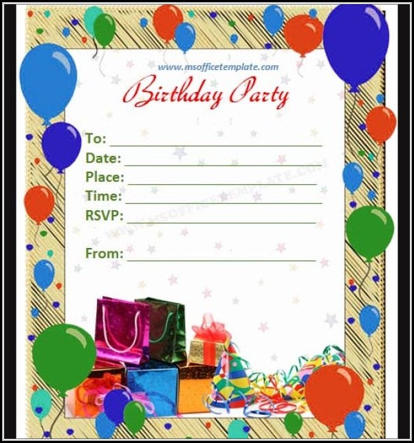 Birthday Invitation Cards Templates Word Birthday Invitation Cards Templates Word