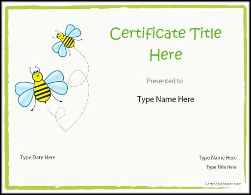 Blank Certificate Template For Kids Blank Certificate Template For Kids