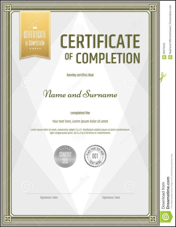 Blank Certificate Template Portrait Blank Certificate Template Portrait
