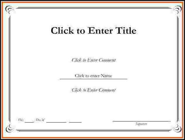 Blank Certificate Template Word Blank Certificate Template Word