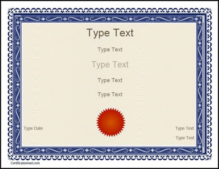 Blank Certificate Templates Free Blank Certificate Templates Free