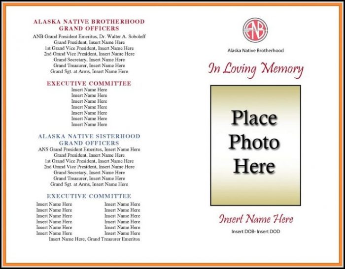 Blank Funeral Program Template Free Blank Funeral Program Template Free