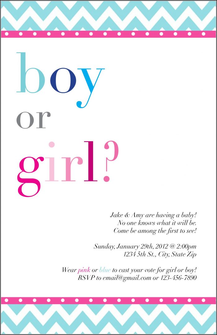 Blank Gender Reveal Invitation Template Blank Gender Reveal Invitation Template