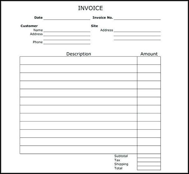Blank Invoice Receipt Template Blank Invoice Receipt Template
