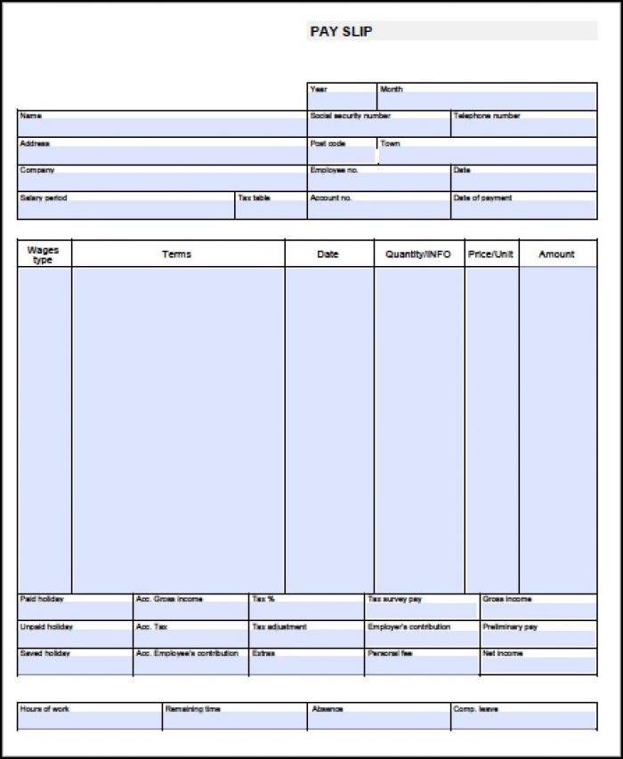 Blank Pay Stub Template Free Blank Pay Stub Template Free