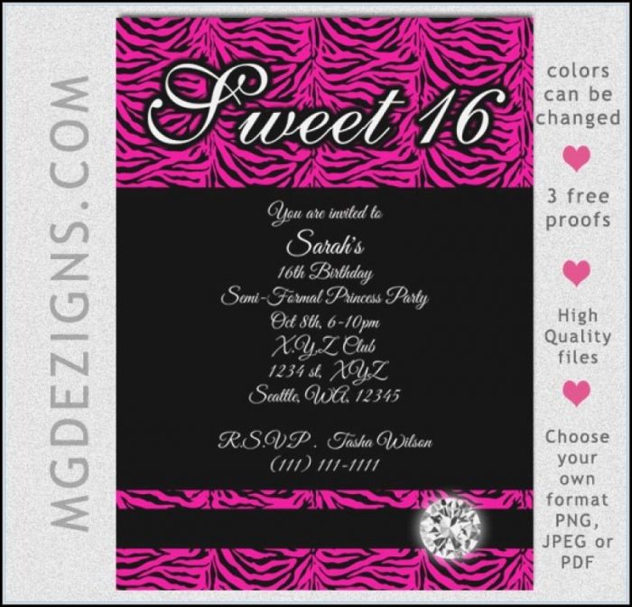 Blank Sweet 16 Invitations Templates Blank Sweet 16 Invitations Templates