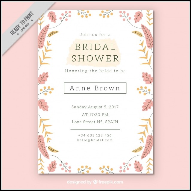 Bridal Shower Invitation Template Free Bridal Shower Invitation Template Free