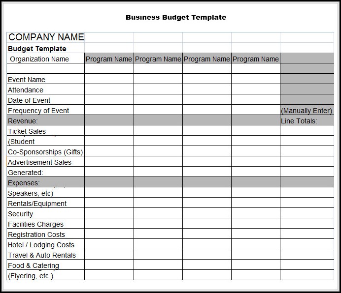 Business Budget Template Excel Free Download Business Budget Template Excel Free Download