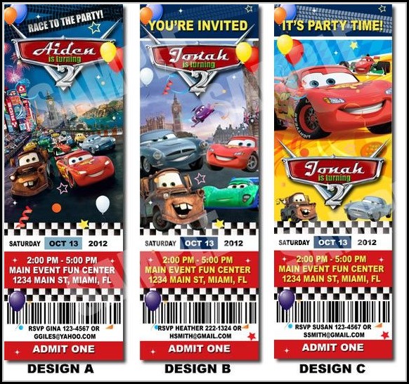Cars Ticket Invitation Template Free Cars Ticket Invitation Template Free
