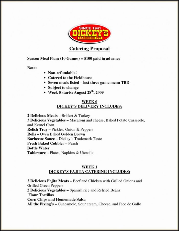 Catering Menu Proposal Template Catering Menu Proposal Template