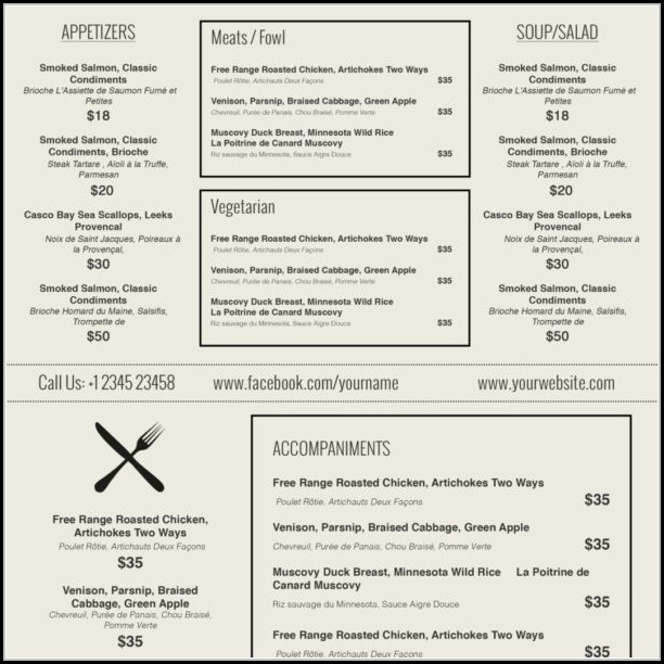 Catering Menu Templates For Microsoft Word Catering Menu Templates For Microsoft Word