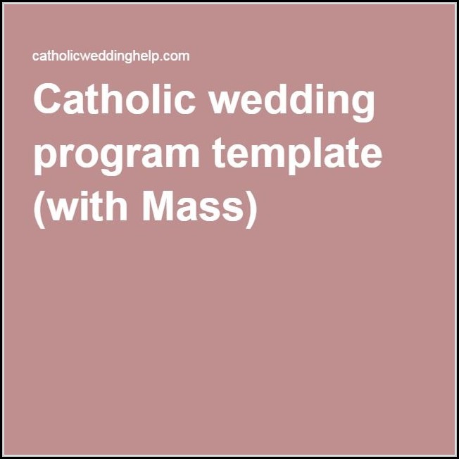 Catholic Wedding Program Template With Mass Catholic Wedding Program Template With Mass