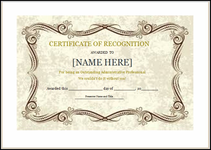 Certificate Of Recognition Template Doc Certificate Of Recognition Template Doc