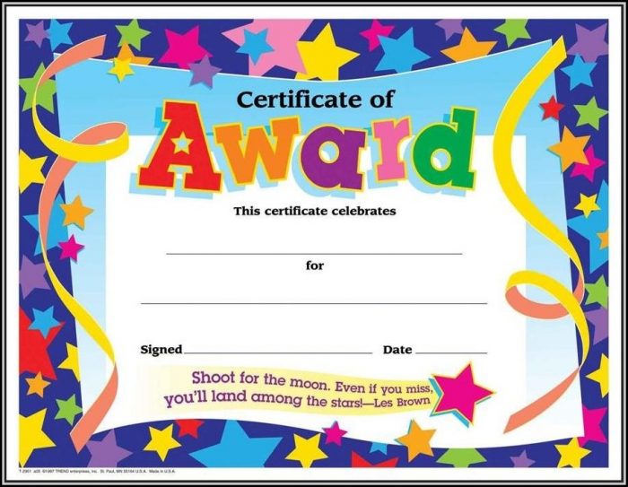 Certificate Of Recognition Template For Kindergarten Certificate Of Recognition Template For Kindergarten